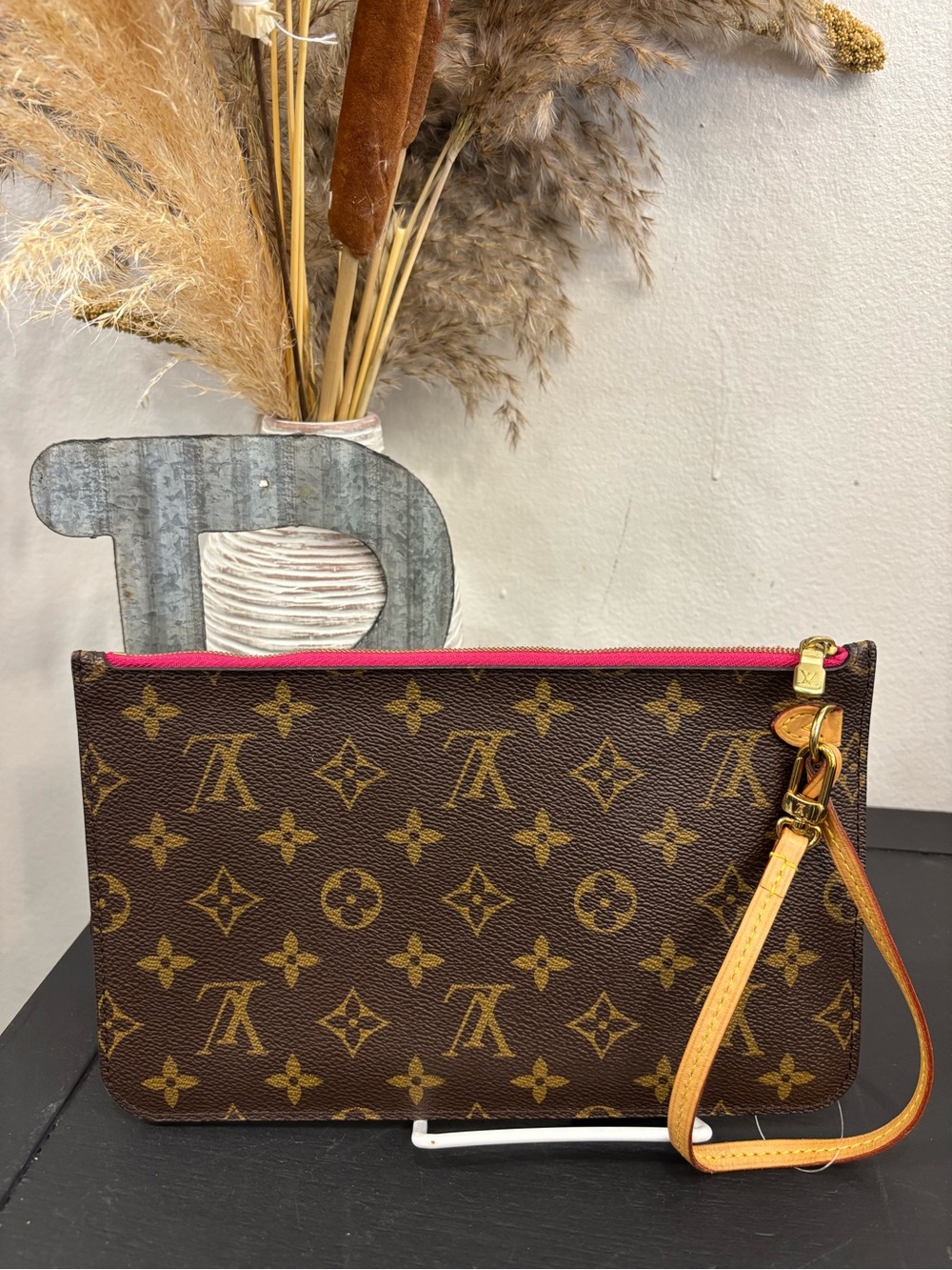 Louis Vuitton Monogram Tote Pouchette Canvas Authentic Wristlet